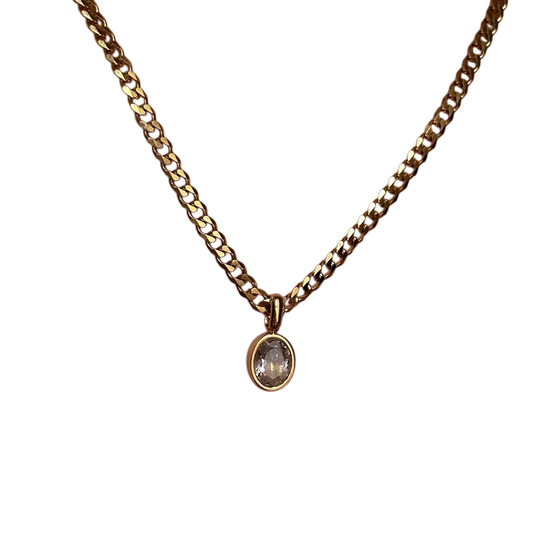Oval Grace Drop Pendant Necklace