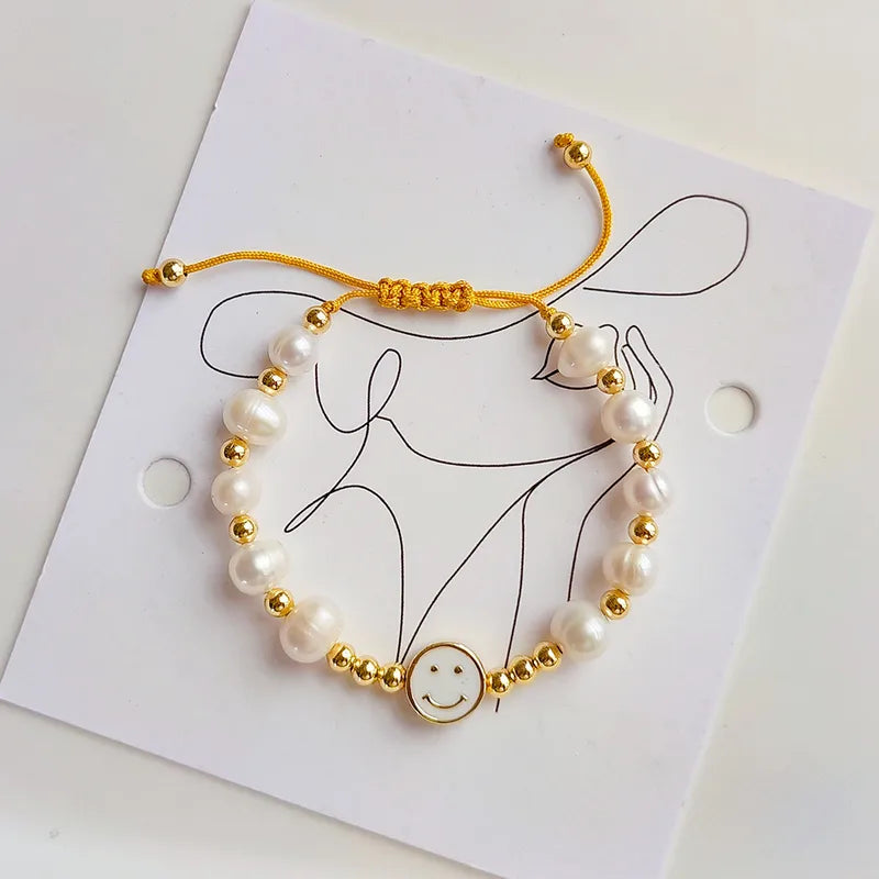 Smiley Vibes Pearl Bracelet