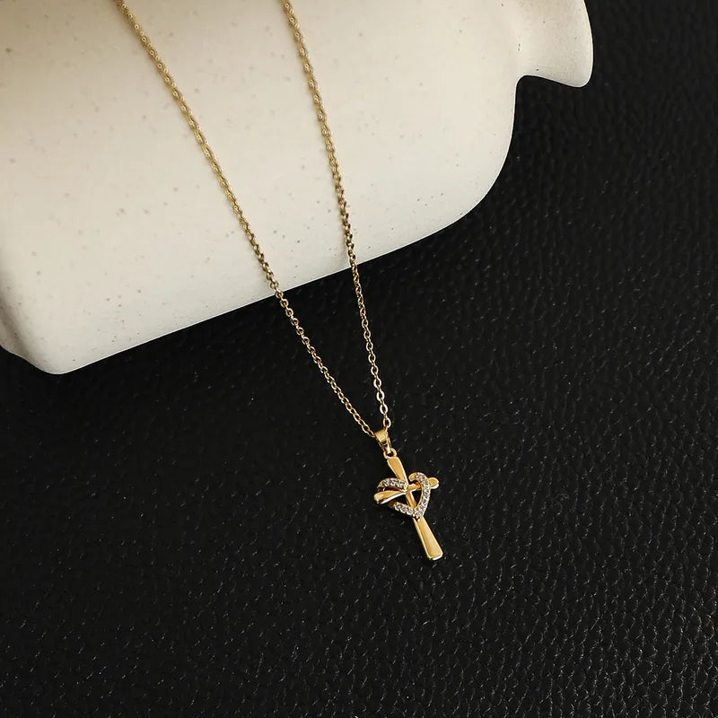 Lustre Cross Pendant Necklace