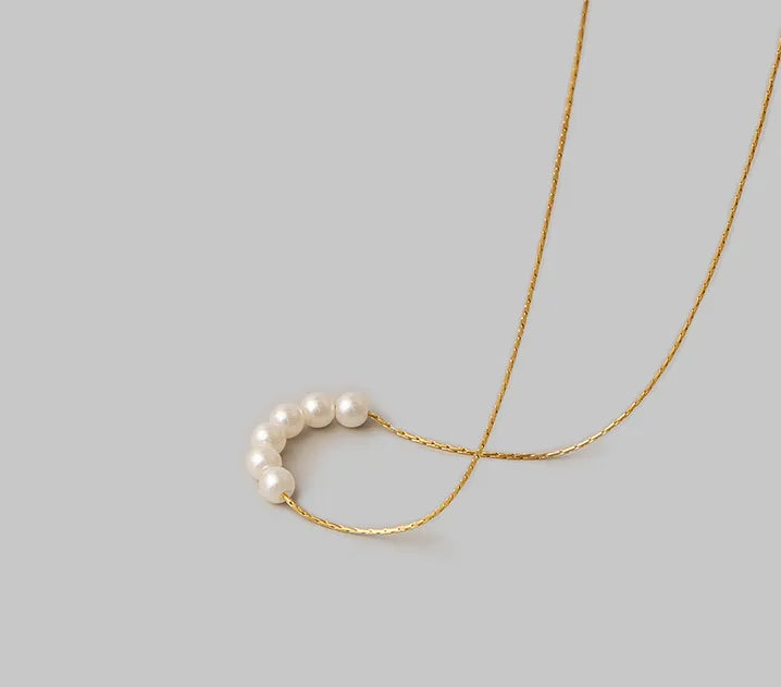 Golden Pearl Reverie Necklace
