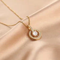 Lunara Round Zircon Pendant Necklace